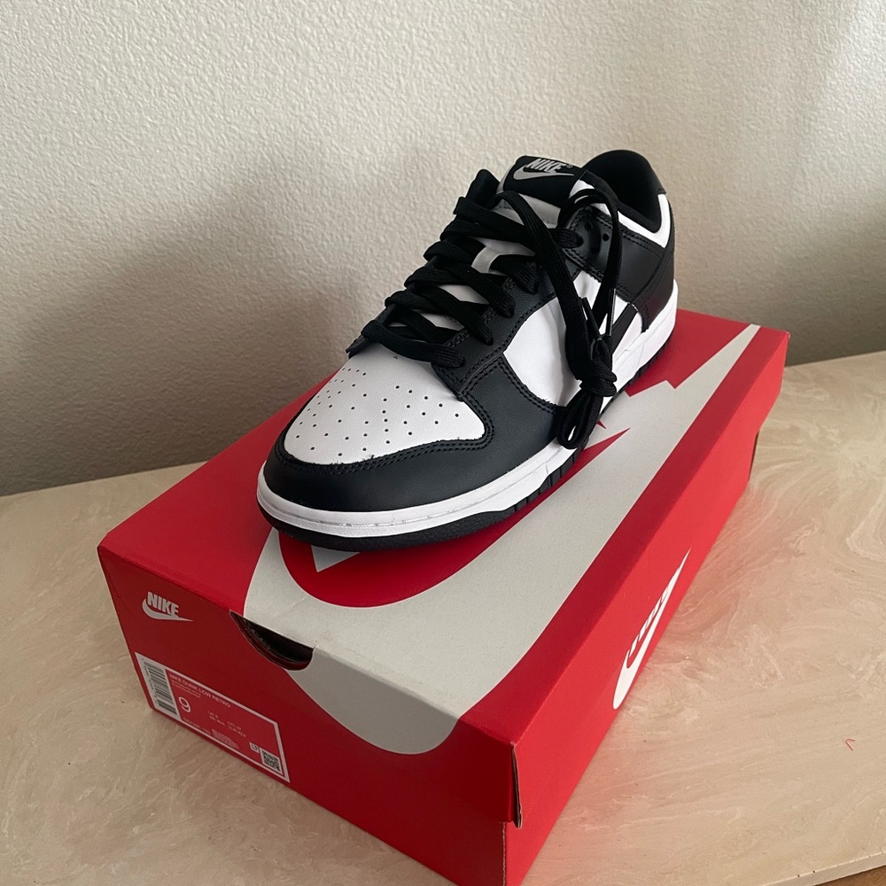 Nike Black and White Dunk Low Sneakers